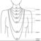 necklace lengths from 14 to 16" choker, 18" princess, 20 to 24" matinee, 30" opera, 35" ropes and lariats, and where they fall on the body